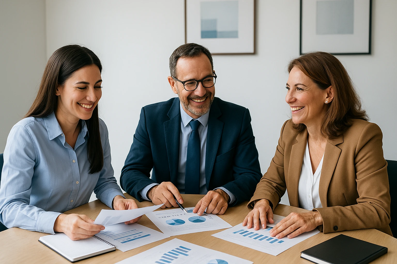 Equipe de gestão de benefícios trabalhando